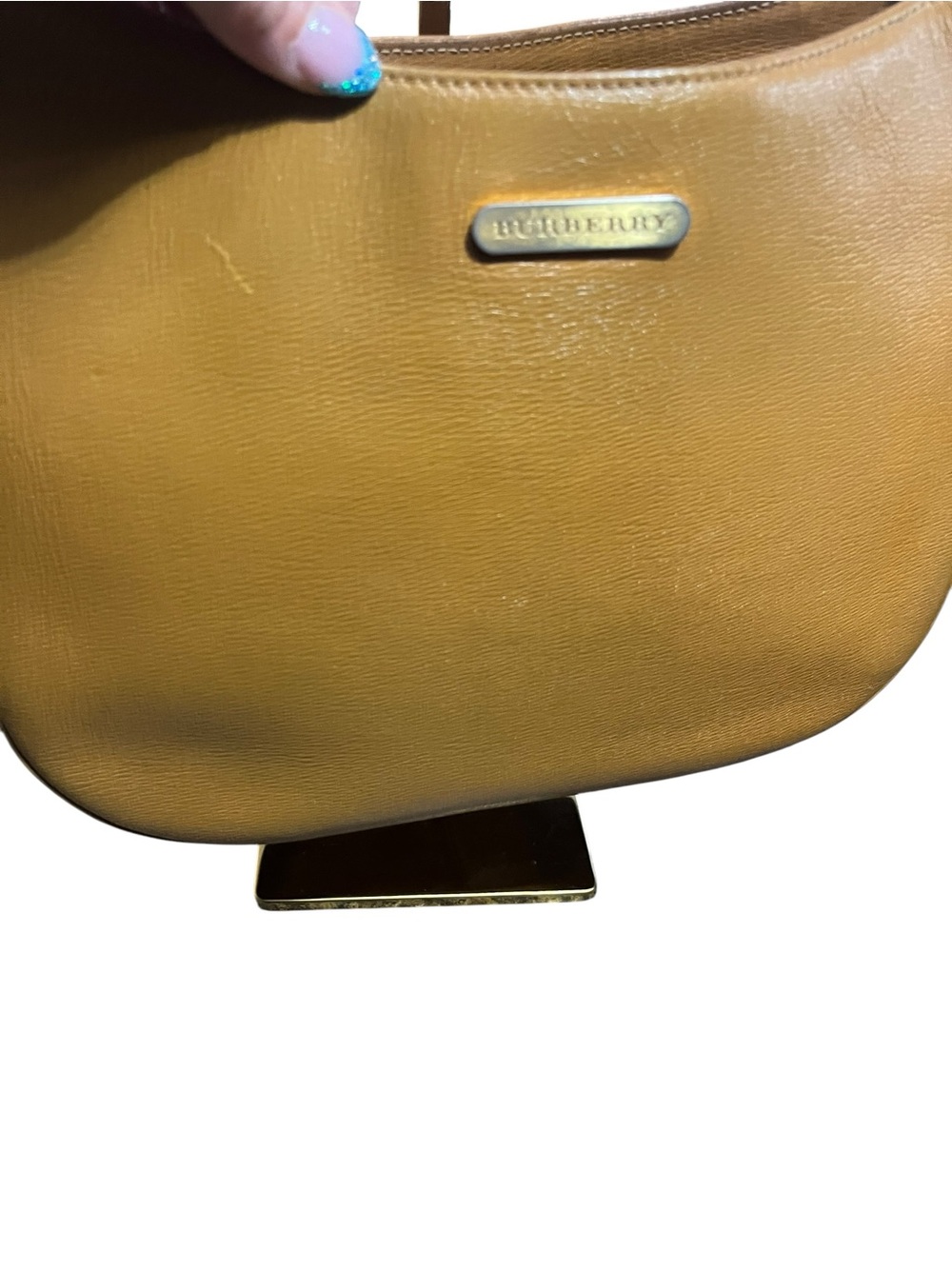 Burberry Leather Shoulder Hobo Bag With Nova Check Interior Authentic - Picture 8 of 17